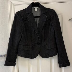 Ann Taylor Loft Classy Black Denim Women's Blazer, size 4